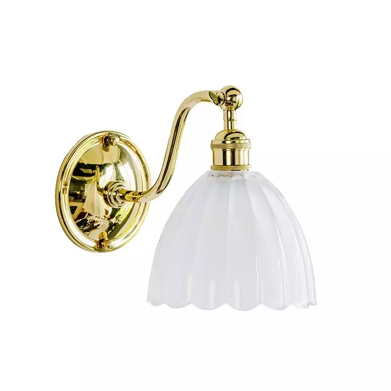 Retro Brass Glass Wall Lamp