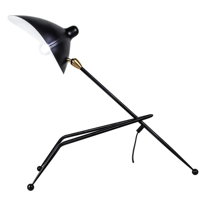 Lampada da tavolo in metallo a treppiede