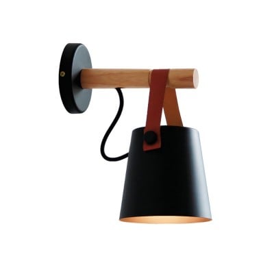 Lámpara de pared Strap nórdica de madera LED
