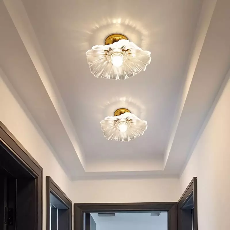 Lotus glass cheap ceiling light