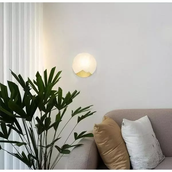 Wandlamp van puur koper en marmer