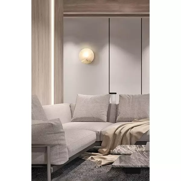 Wandlamp van puur koper en marmer