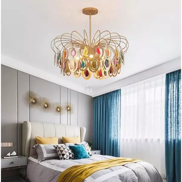 Luxury pendant Slice agate chandelier