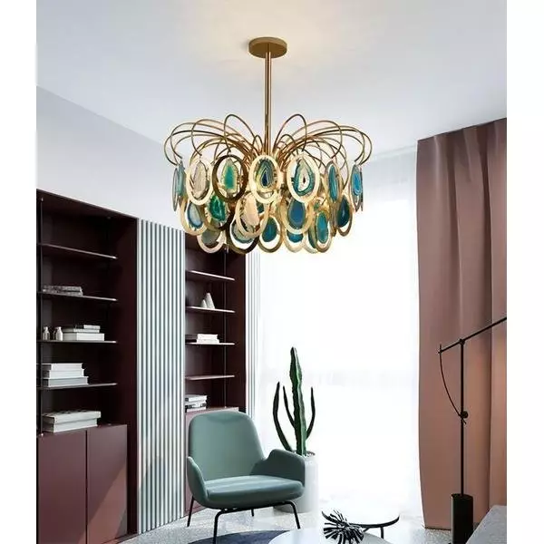 Luxury pendant Slice agate chandelier