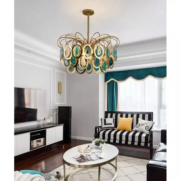 Luxury pendant Slice agate chandelier