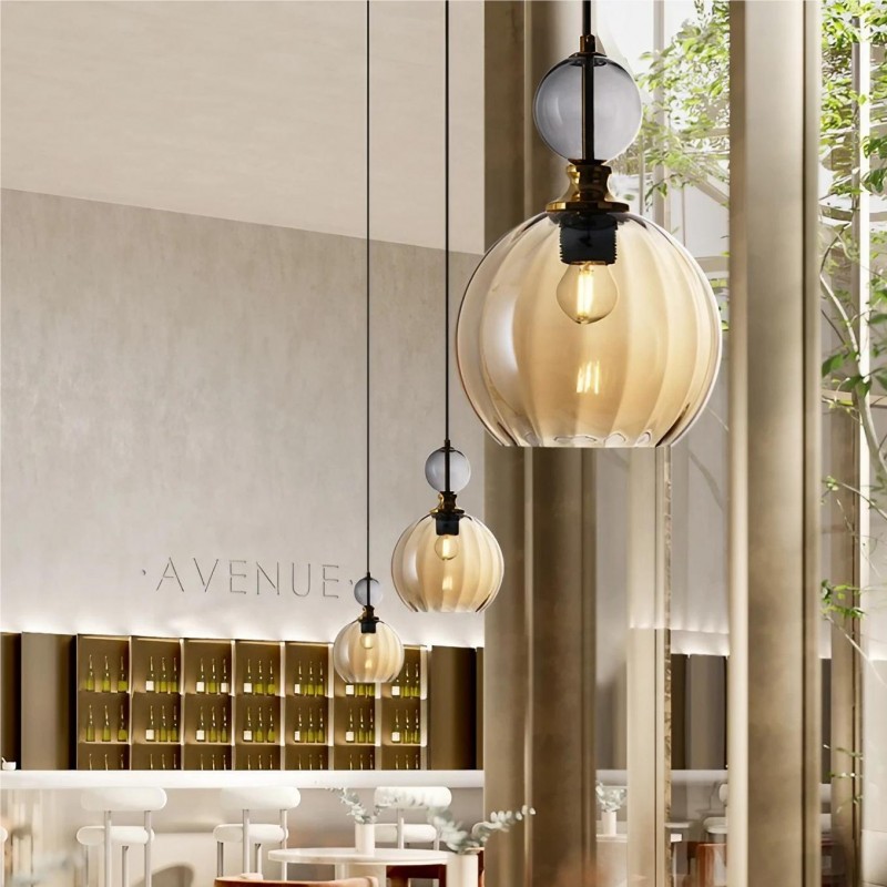 Modern Stained Glass Globe Pendant Light | Modern Lamp | KIKI