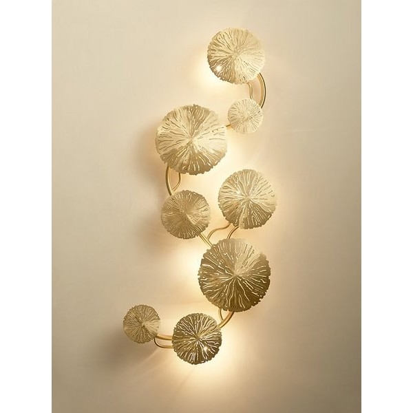 Pure copper lotus leaf wall sconce