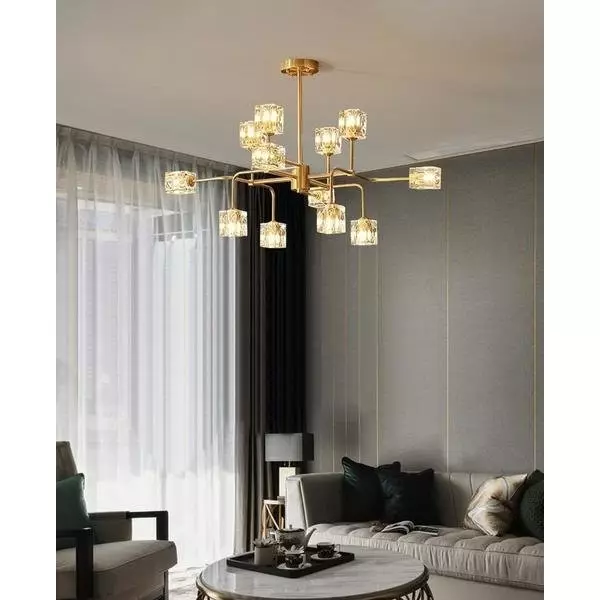 Square Crystal chandelier/Brass crystal chandelier