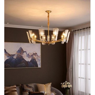 Glass Disks Chandelier/Brass 2