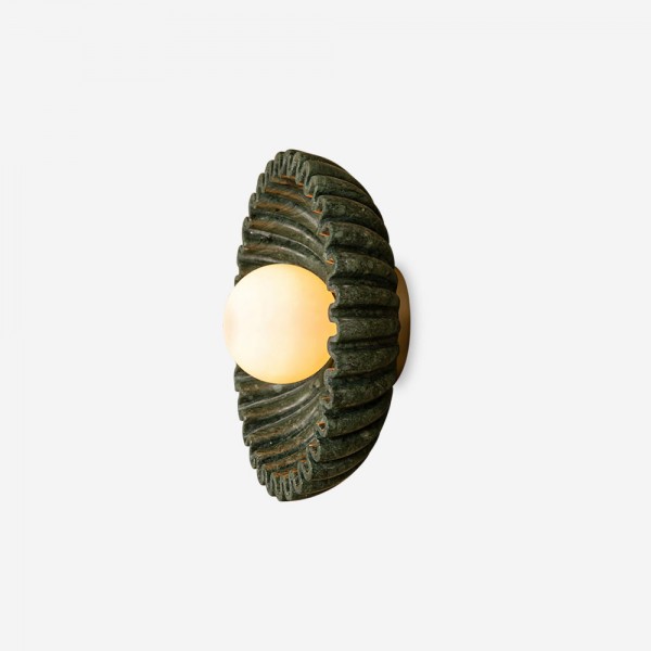 Glass Lampshade Ceramic Flower Wall lamp