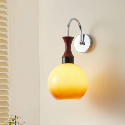 Sfärisk gul vägglampa K562 2