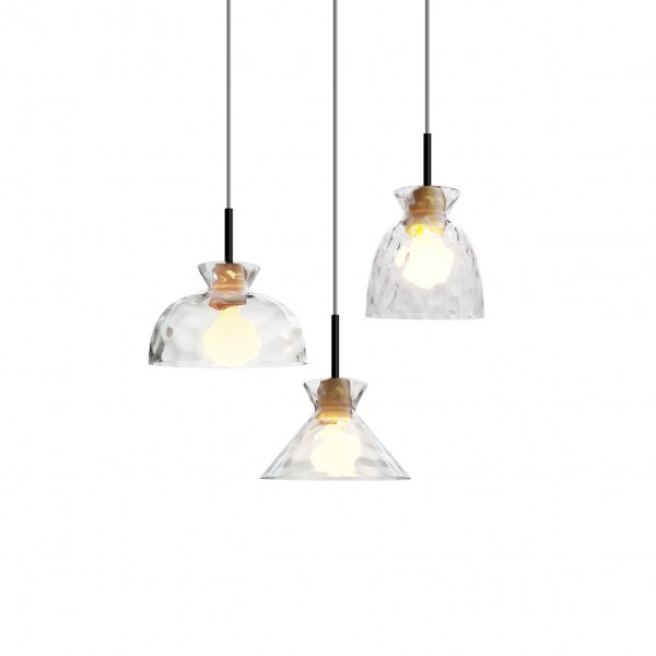 Modern Water Ripple Transparent Glass Pendant Lamp