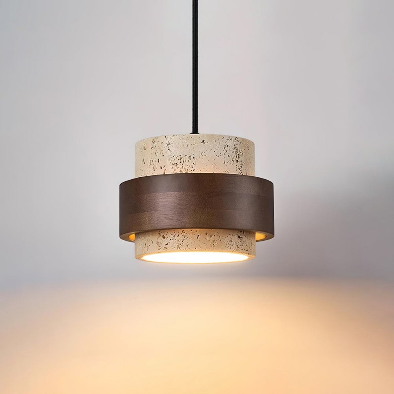 Cylinder Travertine Pendant Lamp K324