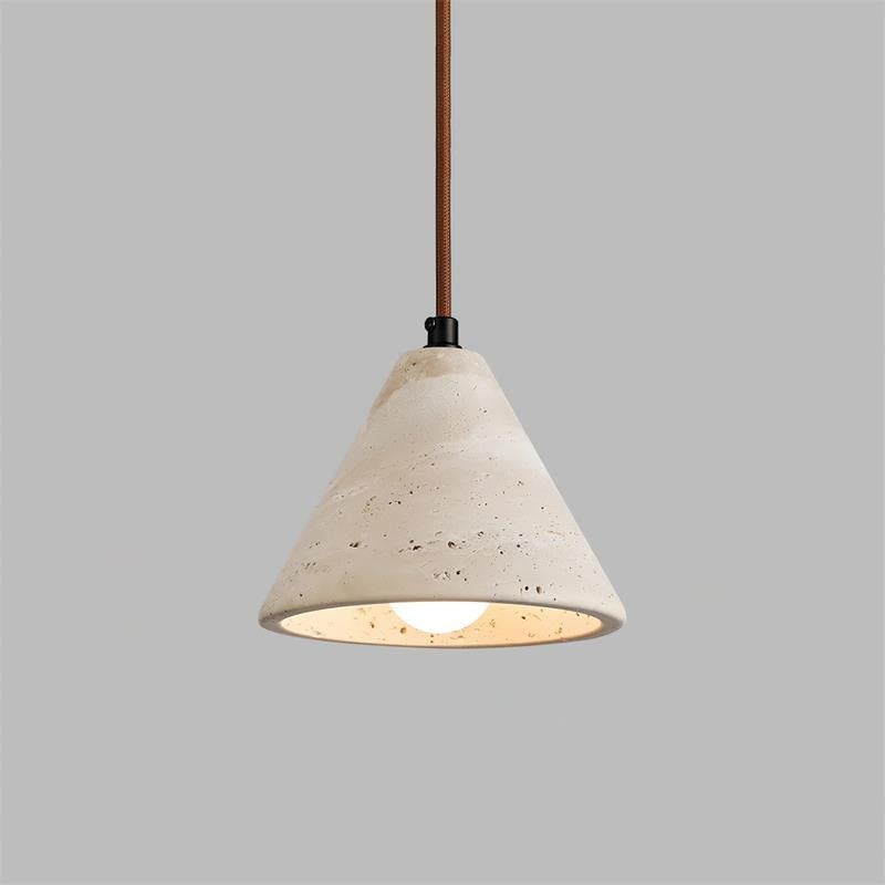 Lampa wisząca stożkowa trawertynowa K378