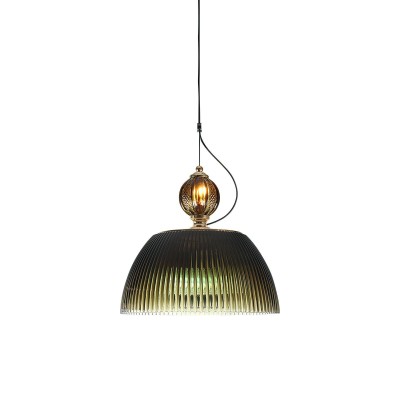 Modern Vintage Gradient Green Glass Shade Single Head Pendant Lamp 2