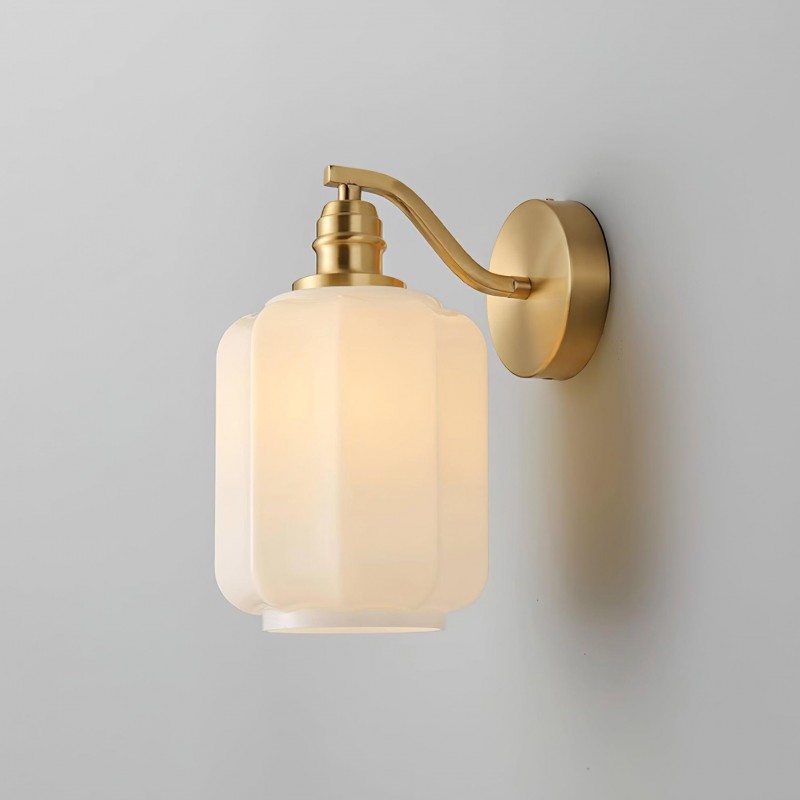 Retro Brass and Glass Wall Lamp K422