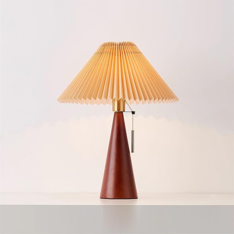 Módní Vintage dřevěná stolní lampa K424