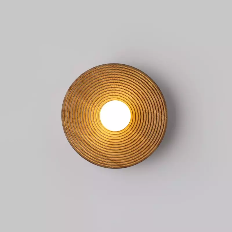 Elegant Curved Wooden Wall Sconce K472