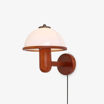 Paddenstoelhouten wandlamp...