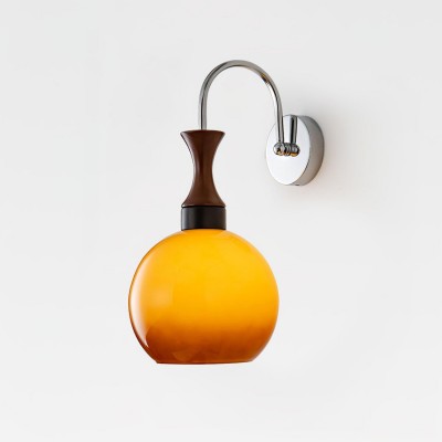 Sfärisk gul vägglampa K562