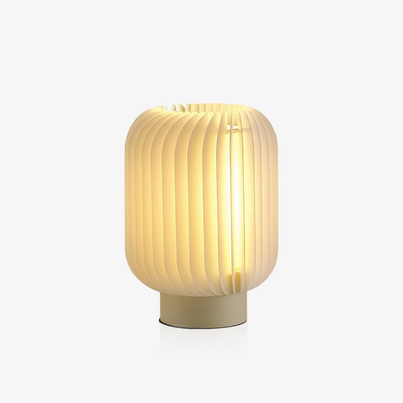 Lampe de table ronde plissée...