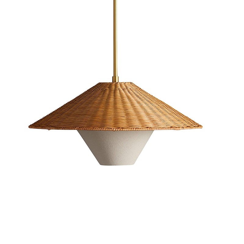 Rattan Hat Pendant Light Suitable For...
