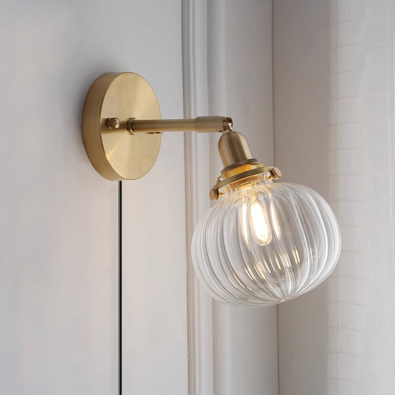 Japanese Style Vintage Brass Glass...