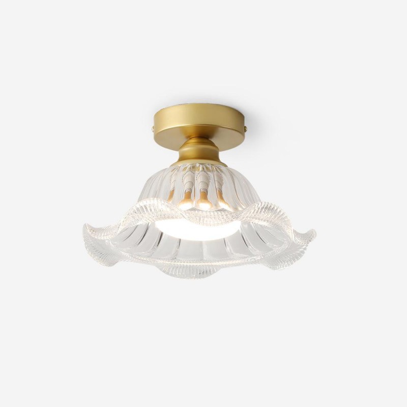 Vintage glazen bloemenplafondlamp K642
