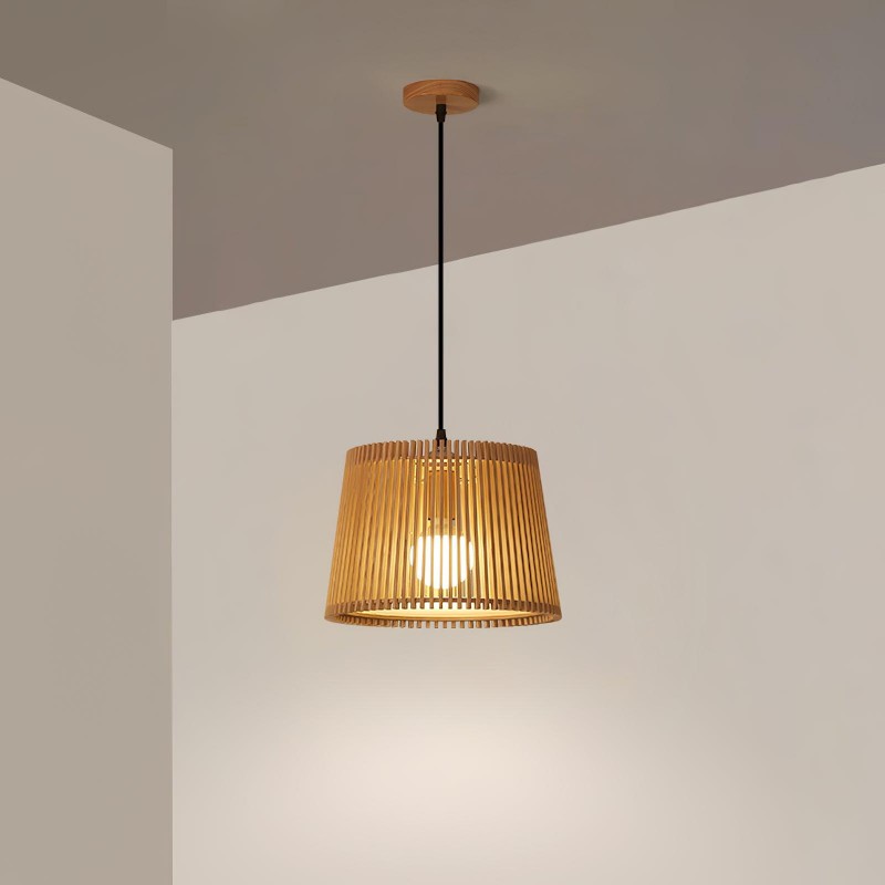 Wooden Log Color Cage Pendant Light K654