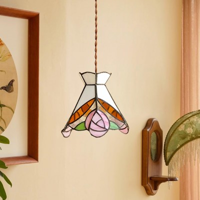 French Retro Rose Stained...