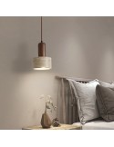 Traditional Retro Cylindrical Solid Wood Pendant Lamp K724