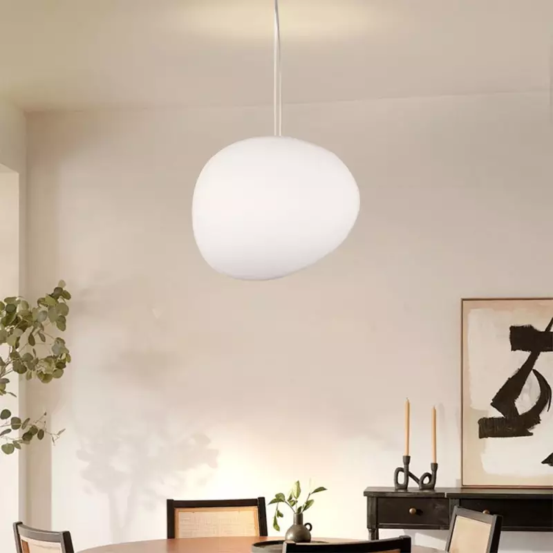 Modern Glass Goose Egg Pendant Light...