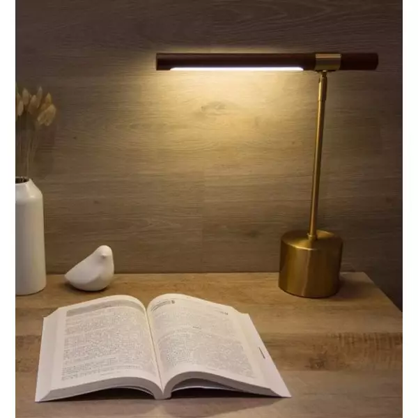 Lineair houten LED-taaklicht