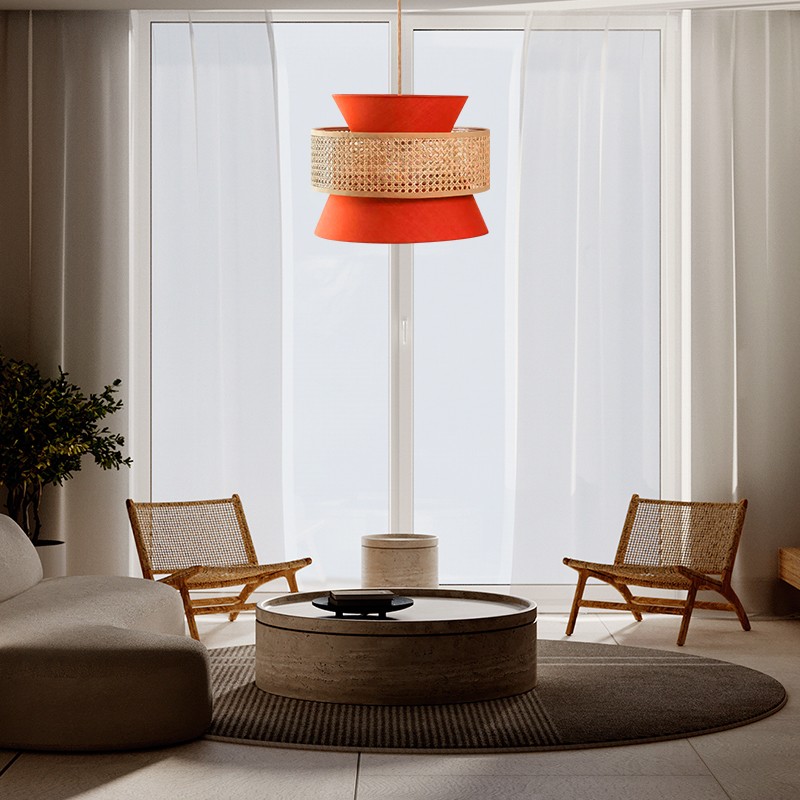 HAIIQU Lampenkappen Van Bamboe Rotan Rieten Metalen Lampenkap Natuurlijke Eenvoudige Handgeweven Hanglamp Hanglamp Met In Hoogte Verstelbaar Snoer Voor Woonkamer Slaapkamer Studeerkamer Hotel
