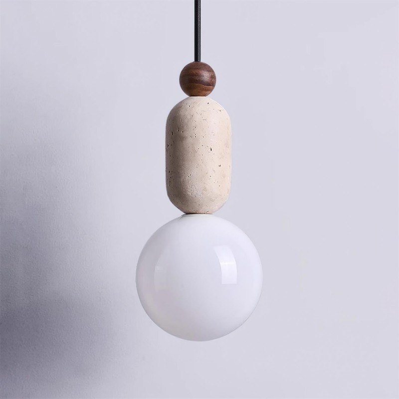 Wabi Sabi Travertine Glazen Bol...