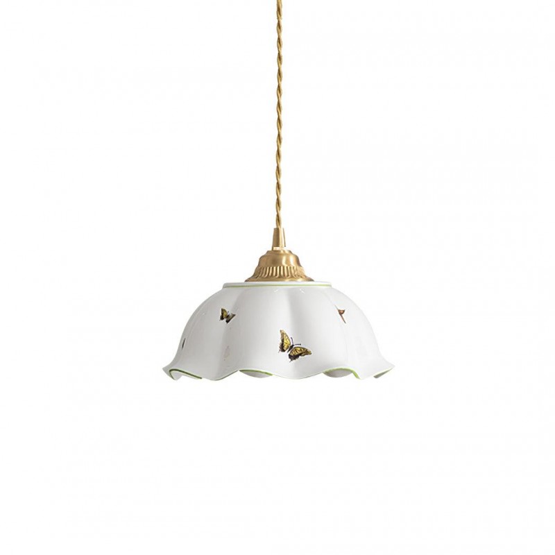 Retro Cream Style Ceramic Pendant...