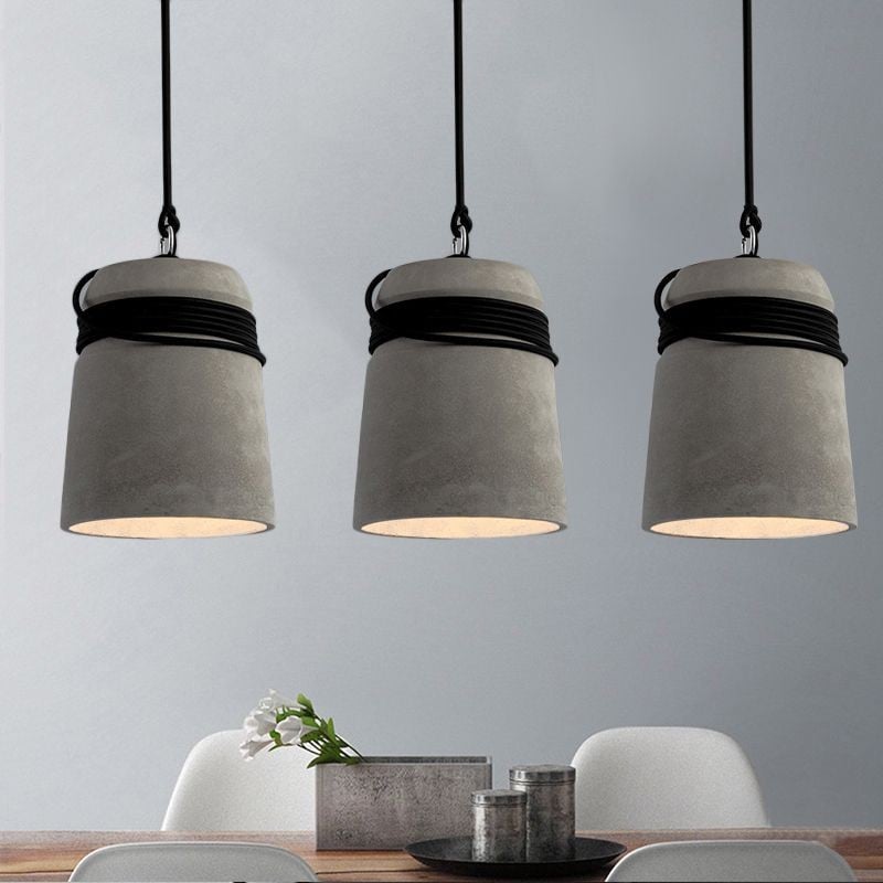 Nordic Cement Hemp Rope Pendant Lamp...