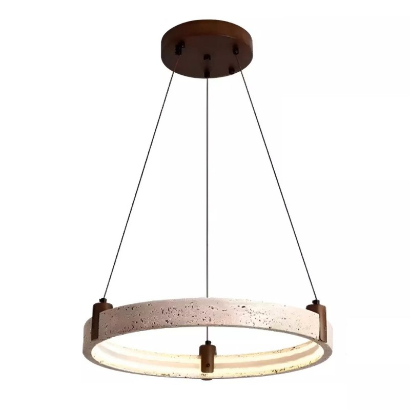 Enkel rund travertin pendellampa K842