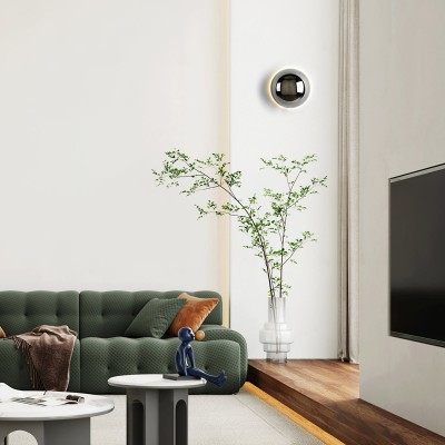 Ronde metalen wandlamp K1079 2
