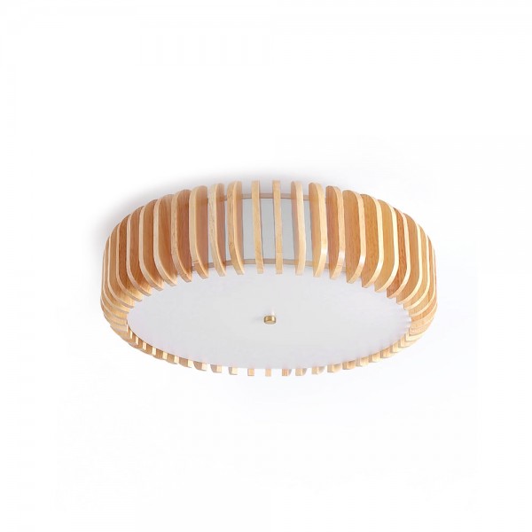 Lampada da soffitto a tamburo in legno