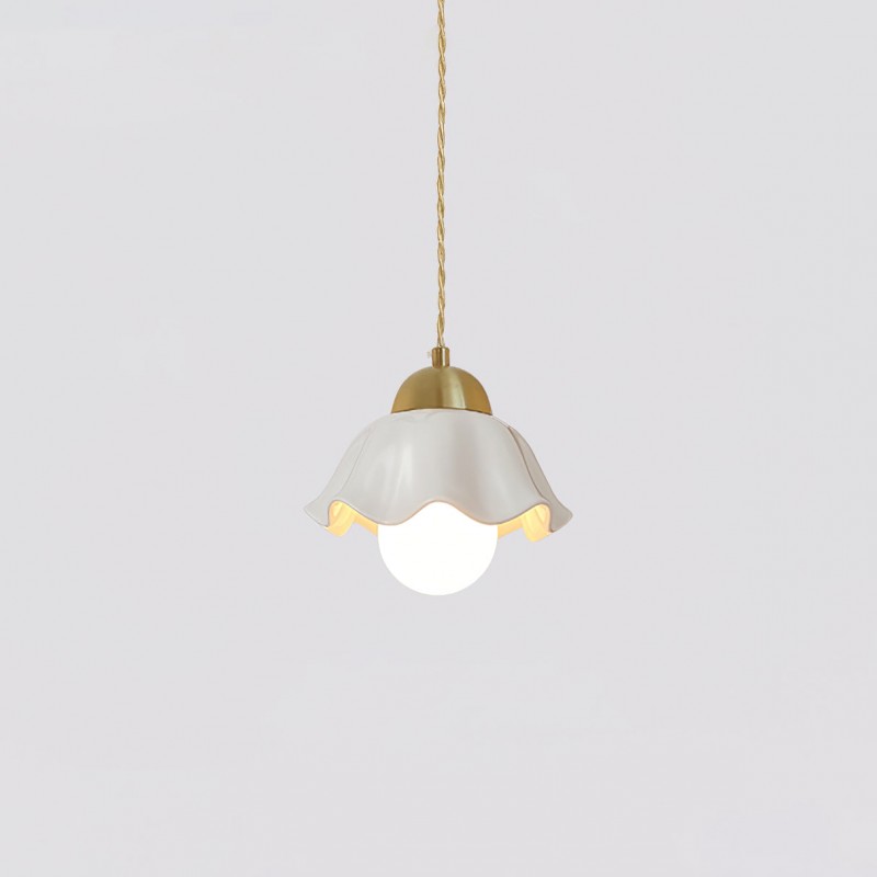 Keramická květinová závěsná lampa K990