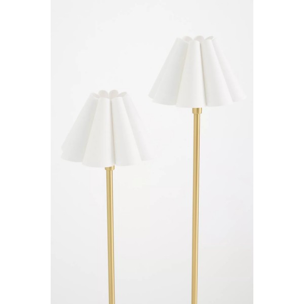 Capirise Gold Scalloped Shade Floor Lamp - Contemporary Metal Lighting for Bedroom