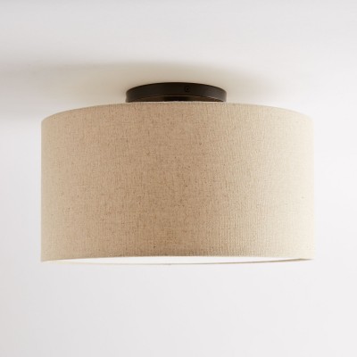 Jelvane Drum Flush Mount with Fabric Shade 2