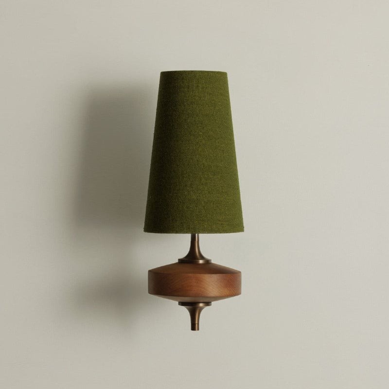 Lámpara de pared retro de madera y...