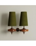 Hour Retro Wood Metal Wall Lamp – Elegant Fabric Accent Lighting for Living Spaces K1208