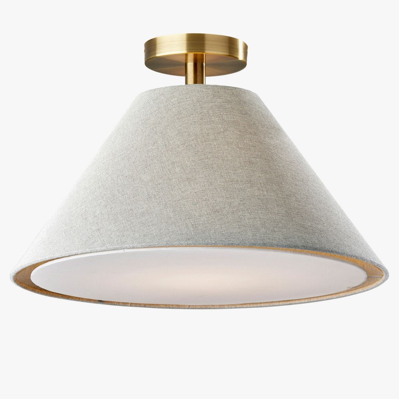 Lorvion Linen Drum Shade Flush Mount...
