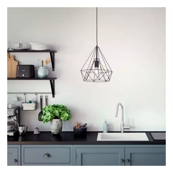 Metal wire pendant lamp