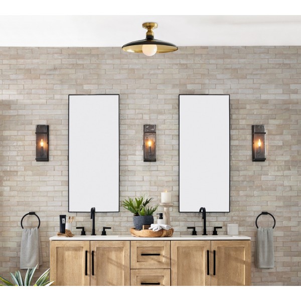 Forvara Farmhouse Metal Flush Mount Light - Black or White Ceiling Lamp