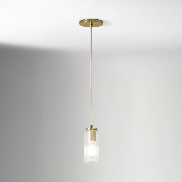 Rivora Fluted Glass Pendant Light – Modern Ribbed Shade