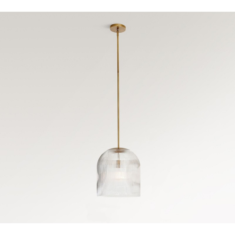 Bravira geribbelde glazen hanglamp -...